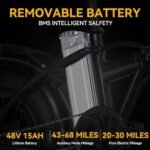 EBKAROCY Electric Bike for Adults 20" Fat Tire, 750W Motor 48V 15AH Battery, 30MPH Speed for Folding Electric Bike, Ebike with Shimano 7 Speed, Adult Electric Bicycles for Commute Mountain Beach Snow - Image 2