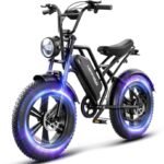 1500W Moped Style Electric Bike | Adult eBikes - 48V 18Ah Removable Battery | 60+ Mile Range | 32MPH Top Speed - All Terrain Fat Tire Electric Bike for Mountains, Snow, Sand, Road