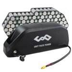 Ebike Battery 36V / 48V / 52 V - 13Ah 15Ah 17Ah 19.2Ah 20.4Ah Down Tube Battery for 200-1500W Motor, Electric Bicycle Lithium-Ion Battery, Safe Lock, Led Indicator Light, with Base and Charger,BMS