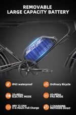 MEELOD Electric Bike for Adults with 750W Brushless Motor 28MPH Commuting Electric Mountain Bike 48V Removable Battery 12V LED Headlight 4.0 Fat Tire Electric Bicycle - Image 6