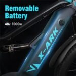 1000W Adult Electric Mountain Bike, 26 "Adult Electric Bicycle 48V 16AH, 7-Speed Fat Tire Electric Bicycle, Detachable Battery, All Terrain, Blue - Image 2