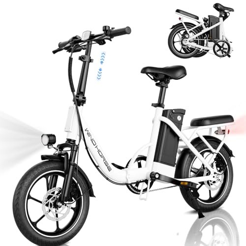 Version 1.0.0 WINDHORSE Electric Bike for Adults, Folding Ebike with 630w Peak Motor, Dual Disc Brake, 35 Miles Range, 25MPH, Suspension, Removable Battery, Electric Bicycle for Commuter - Image 1