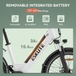 ESKUTE Electric Bike for Adults - 500W Peak Motor C100 City Commuter EBike 26 inch Removable Battery Up to 40Miles Range LCD Display 7 Speed Gears and Front Suspension - Image 2