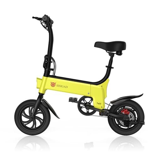 Version 1.0.0 SISIGAD Electric Bike for Adults Teens, 300W Powerful Motor,12 Inch Tires and 15MPH Electric Bicycle, 15 Miles Long Range Mini E Bike with Disc Brakes - Image 1