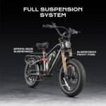 eAhora Terra Peak 1500W Electric Bike for Adults,30+mph Colorful Display Full Suspension Electric Mountain Bike Dual Hydraulic Brakes 20 * 4.0 Fat Tire City Electric Bike - Image 5