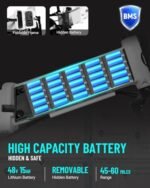 Tank 1500W Peak Electric Bike for Adults, 28MPH 65Miles Folding Electric Bike, 48V 15AH Removable Battery Folding Ebike, 20” *4.0 Fat Tires Ebike for Adults, Full Suspension - Image 4