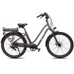 SDU Young Electric Hybrid Cruiser Bike, Up to 90 Miles Long Rang, True Comfort 350W Pedal Assist Beach City Commuter 27.5" E-Bike for Adults