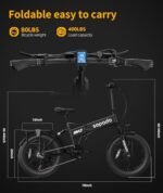 Folding Electric Bike for Adults, 2000W Peak Dual Motor Folding ebike,35Mph Top Speed, 48V 840WH Battery, 70 Miles PAS Range,7 Speed Gear,20inch Fat Tire Electric Bike Foldable for Adults - Image 6