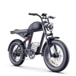 1500W Ebike 48v 20ah with Removable Battery 75Miles 32Mph Fast Electric Bike 20 Inch Fat Tire Electric Bike for Adults 2 Person Saddle Retro Motorcycle Design Bike Electric (Black)
