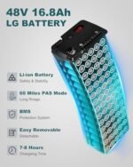 TESGO 1000W (1500W Peak) Moped Style Foldable Electric Bike,【LG Battery】 48V 16.8AH E Bike for Adults,【Full Suspension】 Double Shoulder Forks & Rear Air Shock,Dual Hydraulic, 20" Fat Tire EBike - Image 3