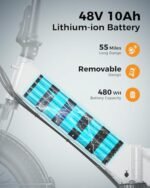 Jasion EB7 ST 2.0 Electric Bike Adults, 28MPH Max Speed[850W Power Motor], 55 Mile Ranges[480Wh Removable Battery], Foldable Ebikes with Dual Suspension, Step-Thru 20" Fat Tire Adult Electric Bicycles - Image 4