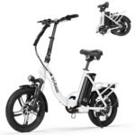 Cityrun Folding Ebike, 16" Electric Bike for Adults with Speed 20MPH Peak 500W Motor, Max Range 25 Miles, 36V 280.8Wh UL2849 Certified Removable Battery, Mini Foldable E-Bikes