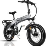 Folding Electric Bike for Adults 1130W Peak BAFANG Motor 48V 15AH RemovableBattery30MPH 60MI Hydraulic Disc Brake 20" Fat Tire Foldable Ebike UL 2849 Certified