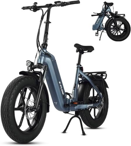 Version 1.0.0 E-Flow, 750W Folding Electric Bike Adults, Up to 90Miles Motor Ebike, 48V 20Ah BAFANG Battery, 20’’x4.0 Fat Tire 28MPH Step-Thru Bicycle for City Commuter, Snow, Beach, Mountain etc - Image 1