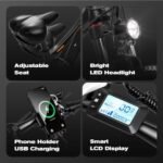 27.5" Electric Bike for Adults, Peak 1000W 32Mph Electric Mountain Bike with 17.5Ah 48V Battery, 70 Miles Electric Bicycle with 7 Speed Gears, Full Suspension System Ebike for Commuter - Image 6