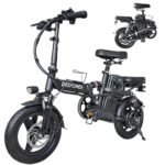 Folding Electric Bike for Adult 600W Peak Brushless Motor Ebike,14” Tire,10AH/17.5AH/23.4AH/30AH Removable Battery,20MPH Max Speed,Commuter Ebike for Adults & Teens