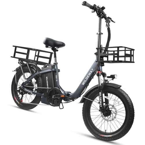 Version 1.0.0 32Ah Electric Bike Long Range 28MPH Folding Electric Bike for Adults Men Women 20" Fat Tire Mountain Foldable Ebike City Urban Commuting Bicycles with 2 Seat - Image 1