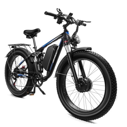 Version 1.0.0 2000W Electirc Bike for Adults Dual Motor Mountain Bike Full Suspension 35MPH 48V 23AH Battery,90 Miles Ebike,Beach Mountain Snow Adult Electric Bicycles E-Bike UL Certified - Image 1