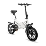Winado 14" Electric Bike for Adults, Folding Electric Bicycle 350W Motor with Pedal, Dual Shock Absorber, Dual Disc Brakes, Max Range 20Miles, Foldable Commuter City Ebike for Adults/Teens, White