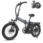 Electric Bike with 32Ah Battery 750W 28MPH Motor, 20 inch Fat Tire Folding Electric Bike, Urban City Commuter Ebikes for Adults Men Women, Electric Bicycle 7 Speed Gear