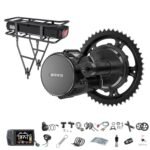 BAFANG 750W Mid Drive Kit with Rear Rack Battery 48V17.5Ah, BBS02 48V 750W Ebike Conversion Motor Kits with EKD01 Display&42T Chainring Electric Bike Conversion Kit-Fit BB68-73mm Bike
