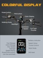 Electric Bike for Adults, 20.8Ah Removable Battery, Folding E-Bike with 750W Motor, 75+Miles Long Range, 4-6Hours Fast Charging, 7 Speed 20 x 4.0 Fat Tire Electric Horn, Class 2 Ebike - Image 4