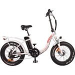 DJ Folding Bike Step Thru 750W 48V 13Ah Power Electric Bicycle, Pearl White, LED Bike Light, Suspension Fork and Shimano Gear - Image 2