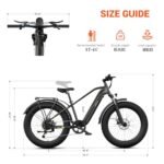 SISIGAD Electric Bike for Adults, Fat Tire Electric Bike,26" All-Terrain Bicycle, Peak 1400W Motor, 50Miles Range and 32MPH Top Speed, 48V 15Ah Removable Battery,7-Speed Ebike - Image 5