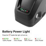 Yose Power Ebike Battery 36V 13Ah 17.4Ah/48V 13Ah 20Ah/52V 13Ah 15Ah Down Tube Battery for 200-1500W Motor, Electric Bicycle Lithium-Ion Battery, Safe Lock, Led Indicator Light, with Base and Charger - Image 3