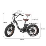 NAKTO 20" Electric Bike for Adults, Fat Tire E-Bike with 500W Powerful Rear Hub Motor and Disc Brakes, Folding Electric Bicycle with Charger Lock - Image 6