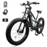 1000W Adult Electric Mountain Bike, 26 "Adult Electric Bicycle 48V 16AH, 7-Speed Fat Tire Electric Bicycle, Detachable Battery, All Terrain, Blue
