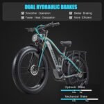 1000W/2000W Daul Motor Adults Electric Bike, 120Miles & 48V 30Ah LG Cell Battery, 26''x4.0 Inch Fat Tire Ebike, 30MPH Dual Hydraulic Disc Brakes Full Suspension, Mountain Ebikes for Men Women - Image 6