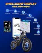 eAhora Romeo Ⅱ 2500W 60AH Electric Bike 52V 120+Miles Long Range Ebike Air Full Suspension Electric Mountain Bike 20 * 5.0" Fat Tire E Bike with APP Control - Image 7