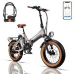 Folding Electric Bike for Adults 1200W Peak Motor, 48V 29AH Battery 100 Miles Range, 28MPH 20" Fat Tire Ebikes for Adults with APP, Full Suspension, Hydraulic Brake, UL 2849 Certified