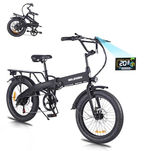Version 1.0.0 Folding Electric Bike for Adults, 20"×3.0 Fat Tire Electric Bicycle, 280.8Wh Battery Ebike, 20MPH Electric Cargo Bike with LCD Color Display & 6 Speed Gears (Fits for 5'0"+) - Image 1