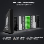 aostirmotor 750W Electric Bike for Adults 26"×4" Fat Tire Electric Bike 48V 15AH Adult Electric Bicycles, Full Suspension 28MPH E Bike for Adults, Shimano 7 Speed Electric Mountain Bike - Image 4