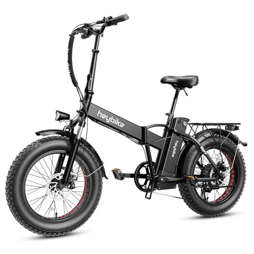 Version 1.0.0 Heybike Mars Electric Bicycle Foldable 20" x 4.0 Fat Tire Electric Bicycle with 1000W Peak Motor,624WH Removable Battery and 50 Miles Max Range, Dual Shock Absorber for Adults - Image 1