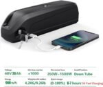 Ebike Battery, 48V 36V/20Ah 15Ah 13Ah Electric Bike Battery for 250-1500W Bike Motor, Led Indicator Light, USB Port, Safe Lock, with Safe and Fast 3A Charger (48V 20Ah) - Image 2