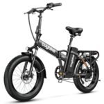1000W Folding Electric Bike, 48V 20AH Large Removable Battery E Bike, 30+MPH, 80 Miles Max Range, 20" Fat Tire Electric Bike for Adults, Adult Electric Bicycles for Commute Beach Snow