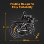 Jasion X-Hunter Electric Bike for Adults 1400W Peak Motor 30MPH Max Speed 624WH Removable Battery 20 * 4.0 Fat Tire Foldable Ebike Full Suspension 7-Speed Bicycles with 2 Saddle Bag - Image 7