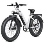 CycVerve Electric Bike for Adults,1400W Peak Motor City Cruiser Ebike,48V Removable Battery,28MPH 75Miles Step-Thru Electric Bicycle,26" x 4.0 Fat Tire Full Shock Absorber Commuter E Bike