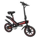 Electric Bike, Electric Bicycle with 18.6MPH Electric Bikes for Adults Teens E Bike with Pedals, 14" Waterproof Folding Mini Bikes with 374.4WH Battery, Dual Disc Brakes