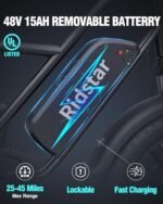 2 Seater Electric Bike for Adults,1500/1000W 30MPH 30-70Miles 48V 15AH Removable Battery Ebike 20" x 4.0 Fat Tire Beach Mountain Commuting Electric Bicycles W/Fork Suspension UL2849 - Image 3