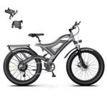 aostirmotor 28MPH Full Suspension Electric Bikes for Adults 750W E-Bike 48V 15AH Removable Battery Electric Mountain Bike 26x4 Inch Fat Tire Electric Snow Bicycles Shimano 7 Speed