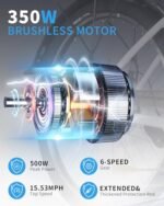 Electric Bike for Adults, 350W(Peak 500W), Up to 45 Miles, Removable Battery, 26" Commuter Electric Bicycle, Rear Rack, Bike Basket, Certified to UL Standard 2849 - Image 3