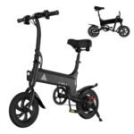 TST Electric Bike for Adults, 12" Folding Electric Bicycle, Max Speed 16MPH Mini Bike, 450W Peak Motor, Max 15 Miles Range, Ebike with Disc Brakes, Pedal-Assist, UL2849 Certification