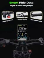 tifgalop Electric Bike for Adults - 26" Fat Tire Electric Bike Beach Snow Mountain Bike, Dual Hydraulic Disc Brakes Electric Bike Full Suspension - Image 6