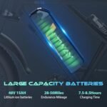 E Bike Electric Bicycle for Adults 20 Inch 4.0 Fat Tire Ebikes, 48V 15AH Mountain E-MTB Bicycle, 7 Gears for Commuting, up to 55-80km，UL2849 Certified - Image 3