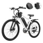 HOVERFLY OUREA Electric Bike 26", 750W Peak Motor Mountain Ebike, Up to 40 Miles 20MPH Removable Battery, 7-Speed and Shock Absorber, Electric Commuter Bike for Adults