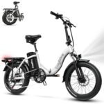 Auloor Foldable Electric Bike for Adults, Peak 1000W Brushless Motor 30MPH 70Miles City Commuter Ebike, 48V 15Ah Lithium Battery, 20" Fat Tire 7-Speed Mountain E-Bicycle Front Suspension LCD Display…